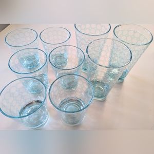 SONOMA, Aqua Acrylic Tumblers Set, Honeycomb Pattern, 9 Total